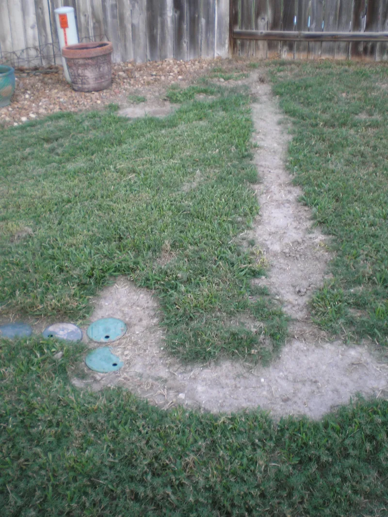Finished Sprinkler Line showing through grass