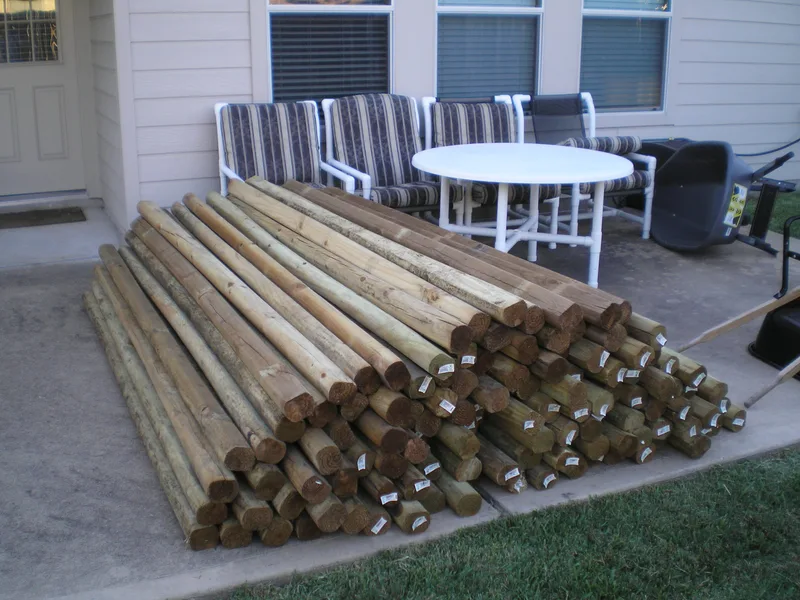 Pile of landscaping timbers