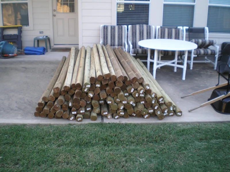 Pile of landscaping timbers